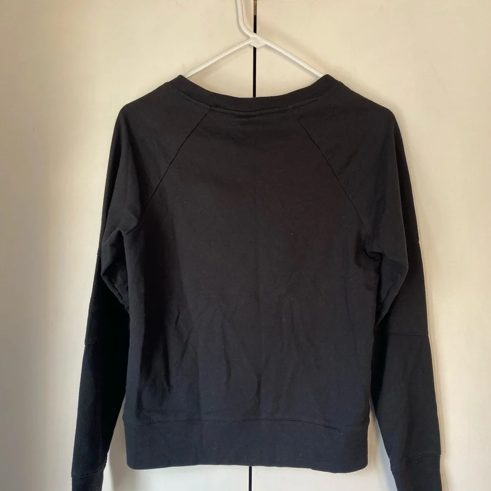 Converse Kids One Star Pullover Black White Block Print Long Sleeve Top